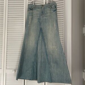 Vintage Ralph Lauren Denim Maxi Skirt “Dusty Indigo Skirt” Size 8